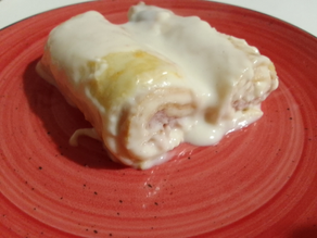 Crepes rellenos de jamón York y queso gratinados en robot de cocina y freidora de aire