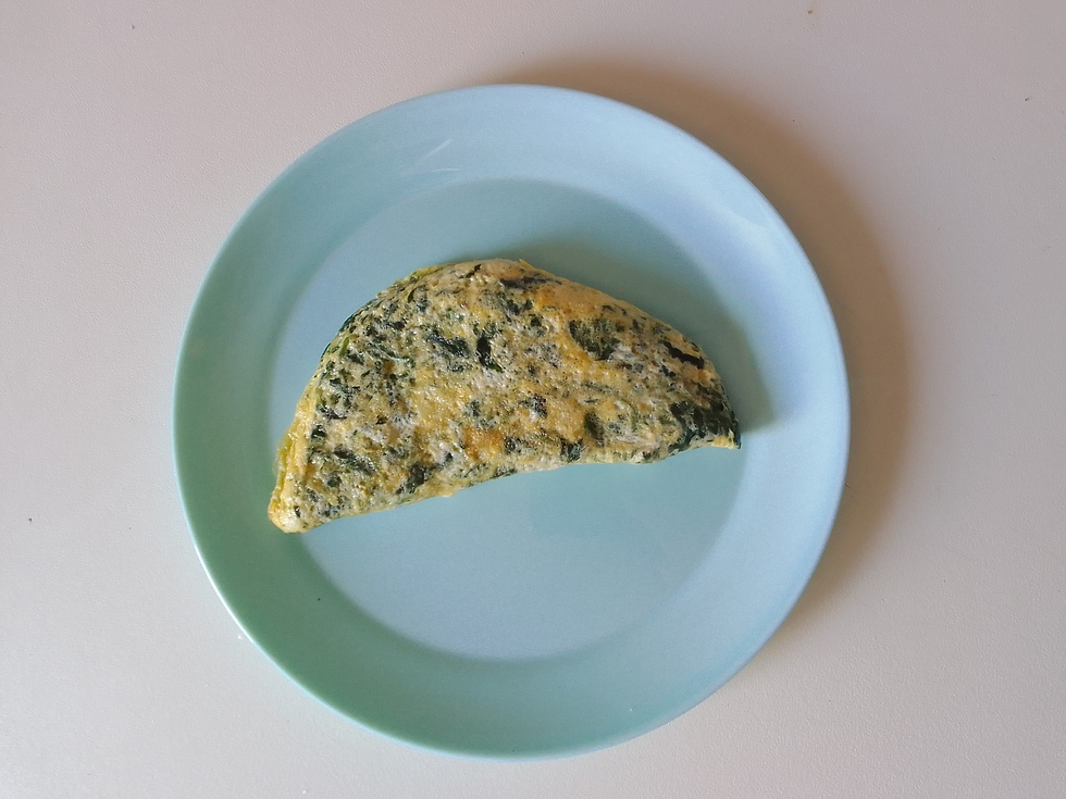Tortilla francesa de espinacas y quesitos