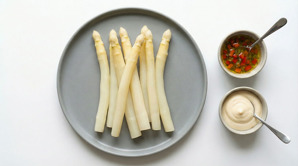 Espárragos blancos en robot de cocina