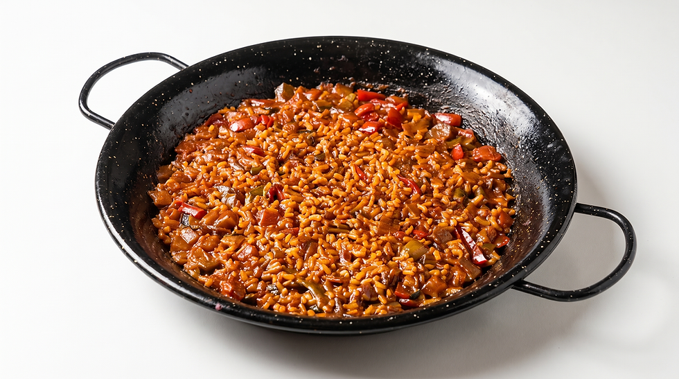 Arroz con verduras y salmorreta