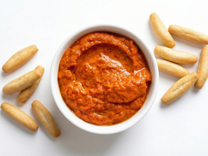 Paté de pimientos vegano en robot de cocina