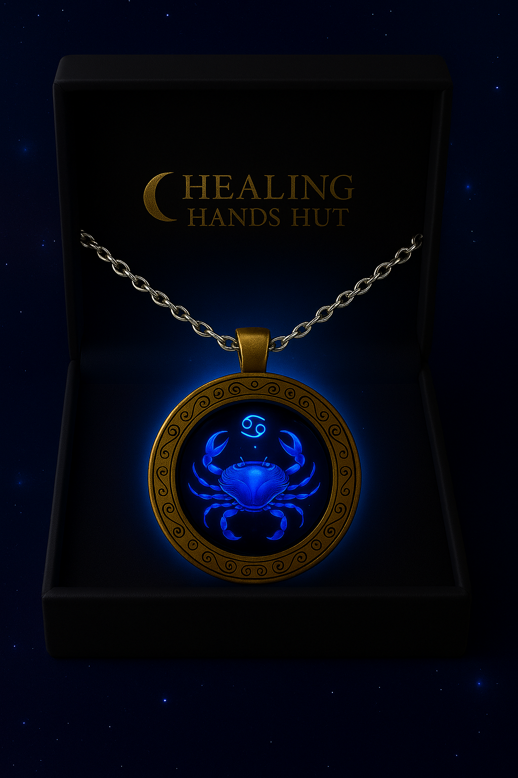 🦀 Cancer Celestial Pendant - Mystical Zodiac Necklace