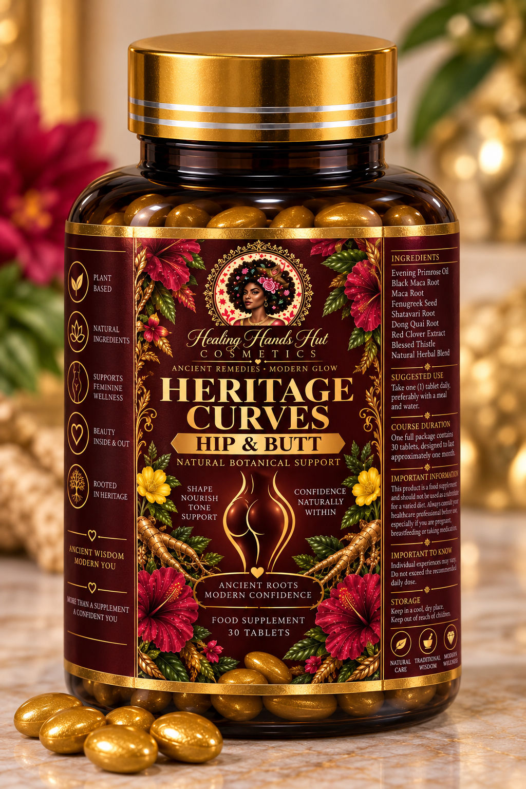 Heritage Curves – Hip & Butt | Botanical Food Supplement | 30 Tablets