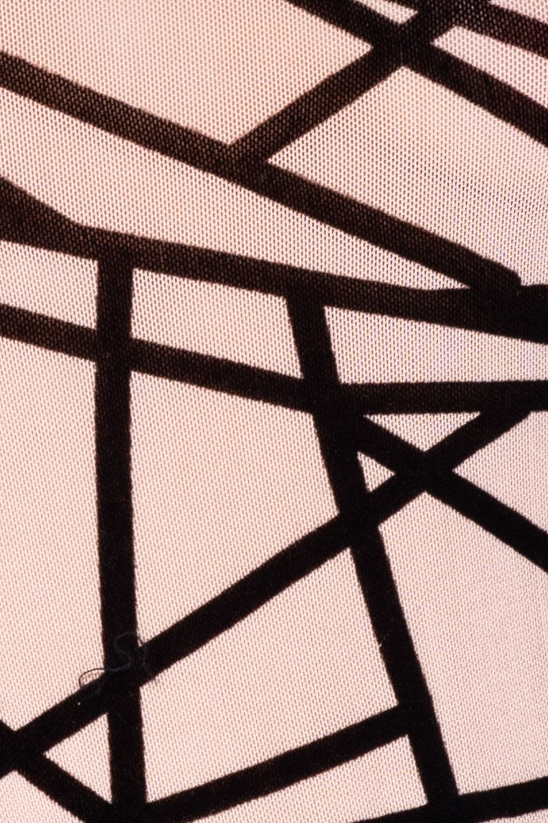 Thumbnail: Pale pink Abstract Print Long Sleeved Mesh Bodysuit