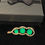 Thumbnail: “Peas in a pod” gold plated rhinestone/green stone brooch