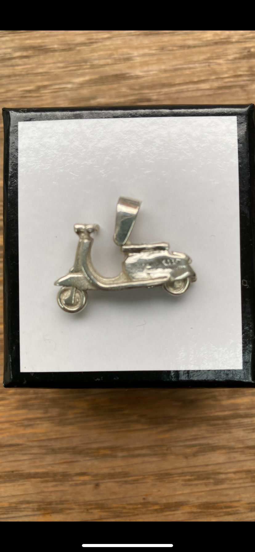 Thumbnail: Solid silver 925 large custom made Lambretta pendant via soul jewellery