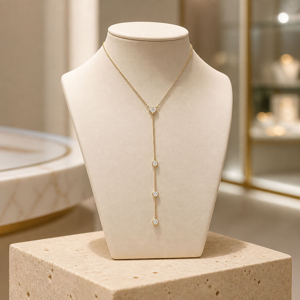 Thumbnail: Silver 925 cubic zirconia white Lariat Necklace