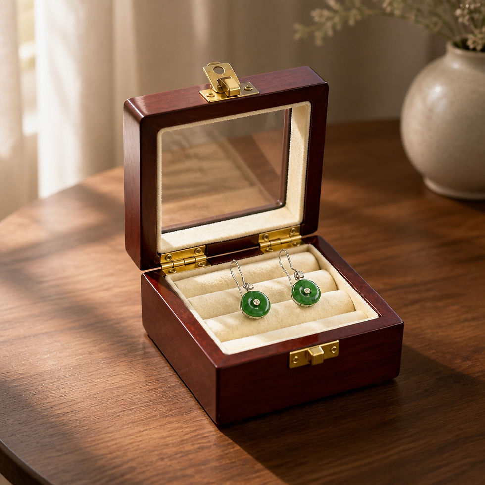 Thumbnail: Silver 925 Jade/cubic zirconia earrings 