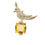 Thumbnail: 18k Silver-plated yellow/white cubic zirconia brooch