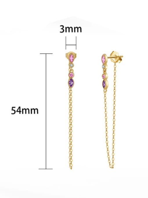 Thumbnail: 925 silver cubic zirconia threader earrings