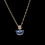 Thumbnail: Silver blue half-shape cubic zirconia pendant & fancy chain 