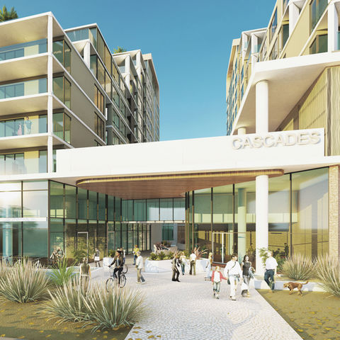 The Cascades Plaza mixed use hotel and multiunit development by Hyperspace Architecture