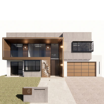 Modern house design in Whitlam, Canberra – The Bronze House by Hyperspace Architecture features contemporary aluminium cladding by award-winning Canberra and Sydney architects.