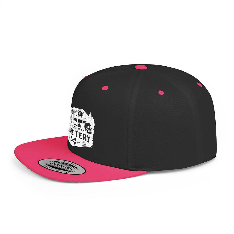 Thumbnail: Cemetery Flat Bill Snapback Hat, Gothic Fashion, Halloween Streetwear, Spooky
