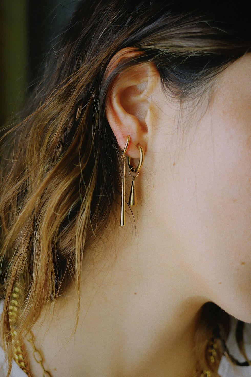 Thumbnail: Matchstick Earrings - Gold