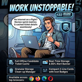 Work Unstoppable: Full Offline Jira Review, Smart Storage Management & Anonymized Backup Engine