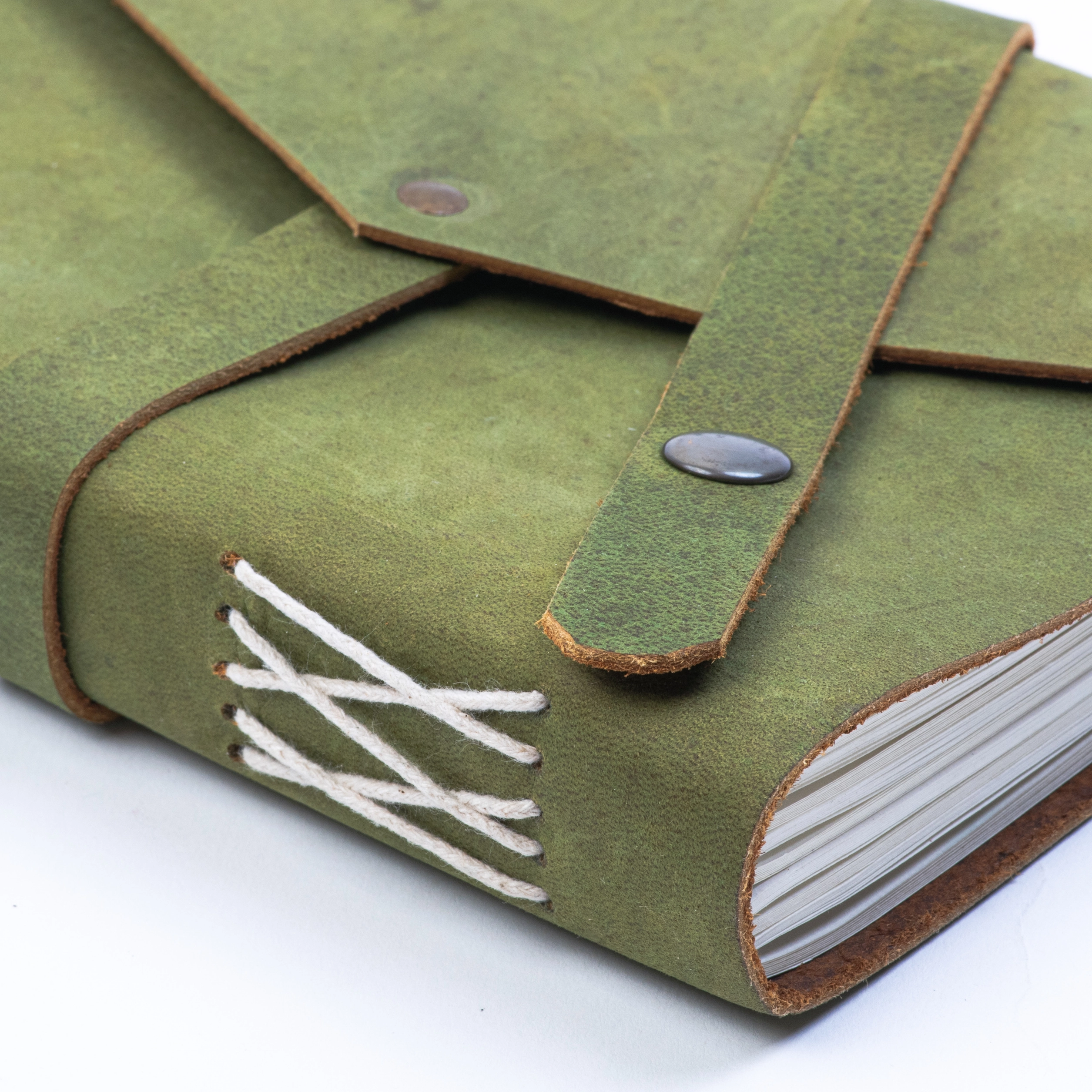 green leather journal