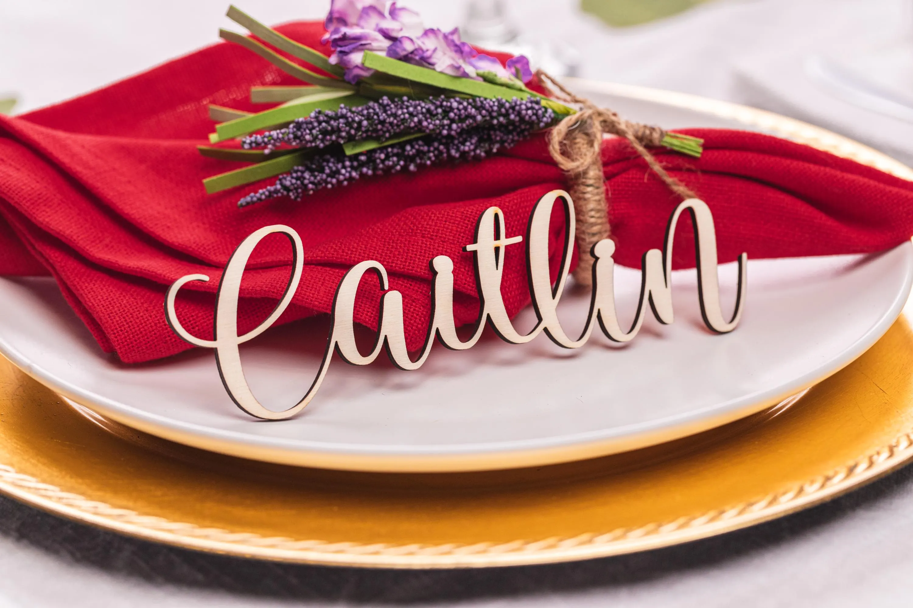 Custom wood name cut out for wedding party, birthday, name plate, laser cut name, Caitlin