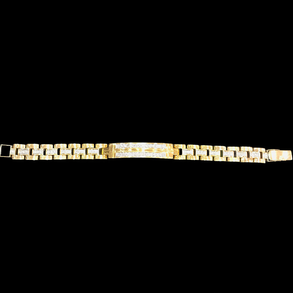 Thumbnail: Radiant rectangle natural diamonds bracelet gift for men full view