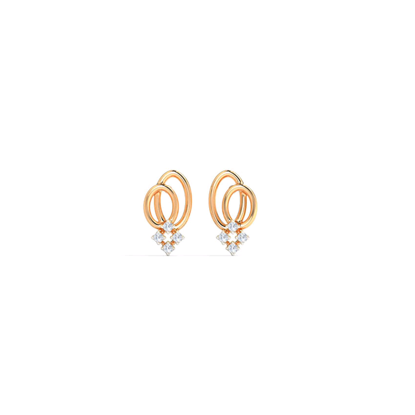 Delightful Jalebi Style Diamond Stud Earrings_1