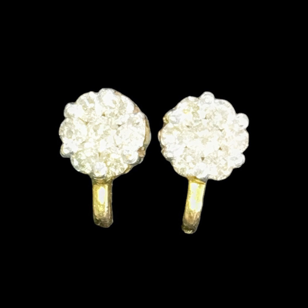 Opulent sublime floral brilliant cut natural diamond stud earrings_1