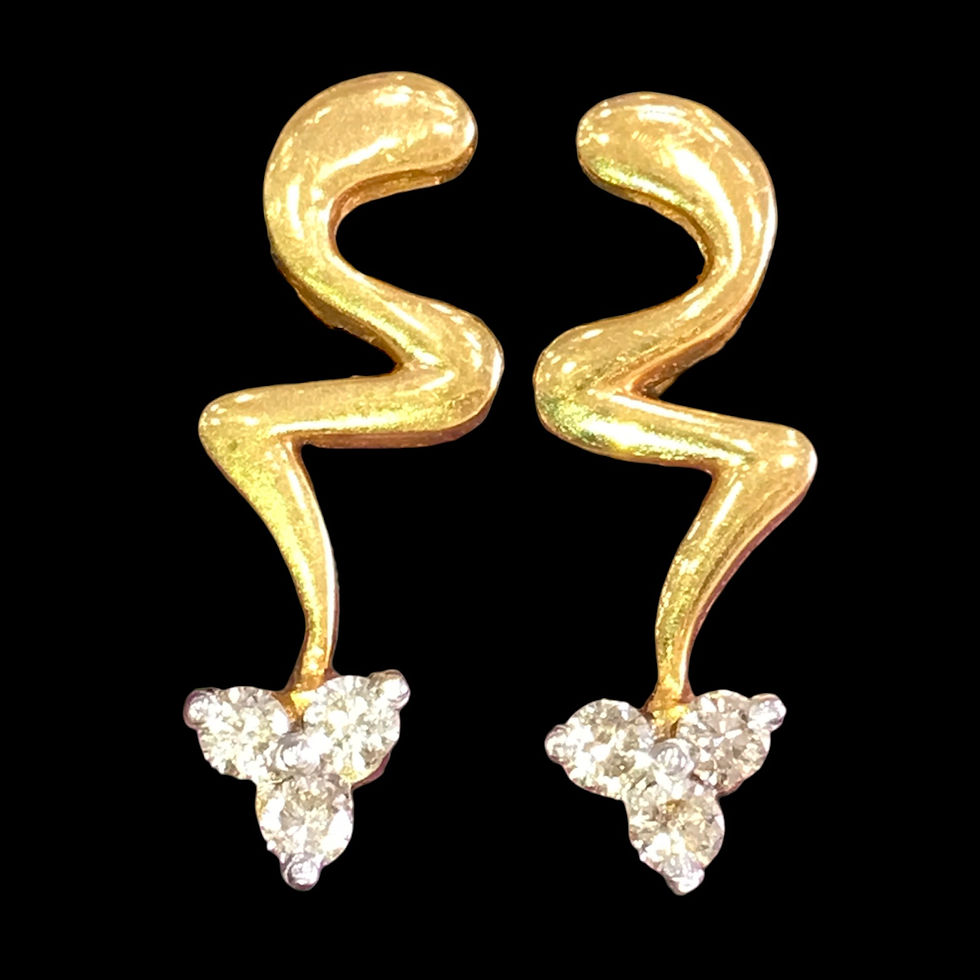 Magnificent stylish Serpentine natural diamonds stud earrings fine jewellery