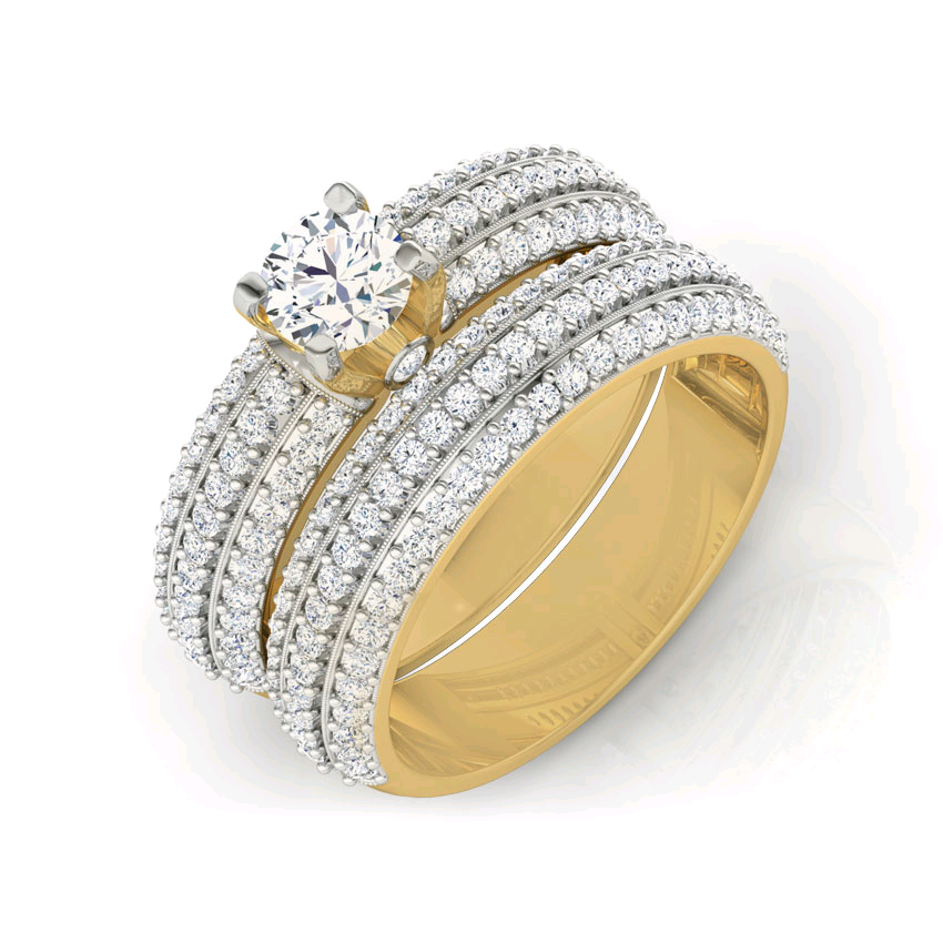 Thumbnail: Glamour Solitaire Bridal Engagement Ring Set_4