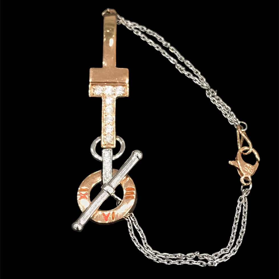 Thumbnail: Dainty enchanting natural diamond Tiffany T1 Toggle Bracelet fine jewellery_3