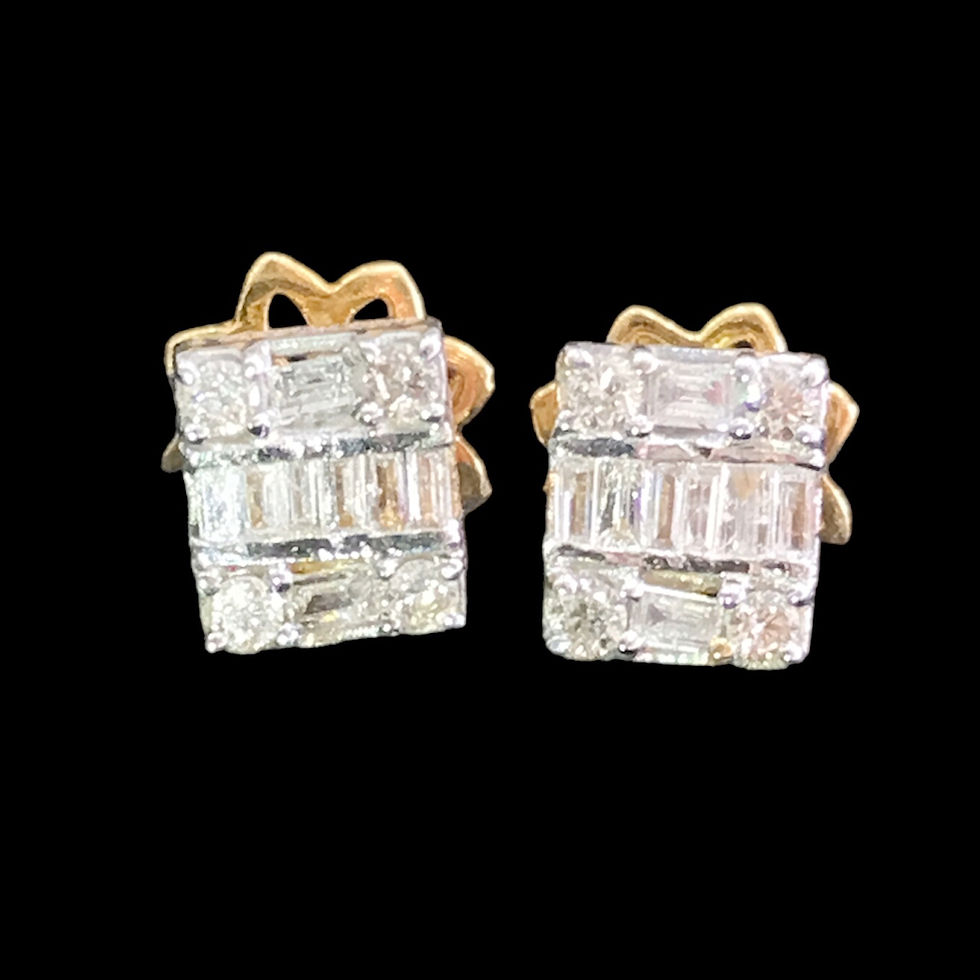 Princess cut natural diamonds fine jewellery invisible setting stud earrings_1