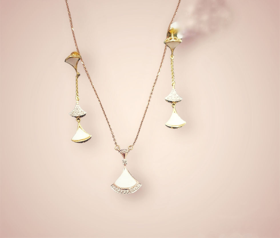 Opalescent Flamboyant triangular Diamond Pendant Set_1