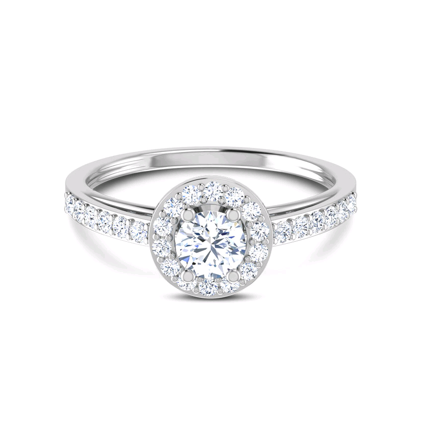 Thumbnail: Round Halo Solitaire Diamond Engagement Rings_3