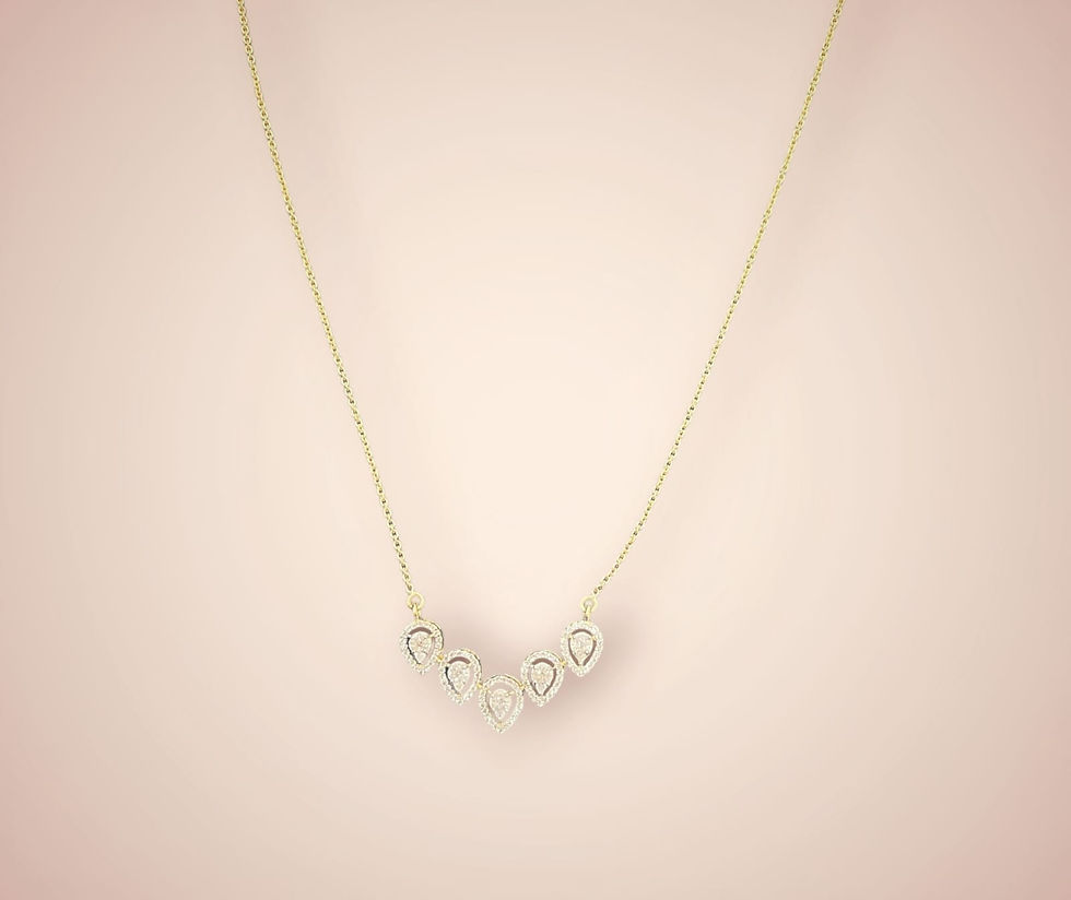 Mesmerising Show-Stopping Water Drop Diamond Pendant Set_2