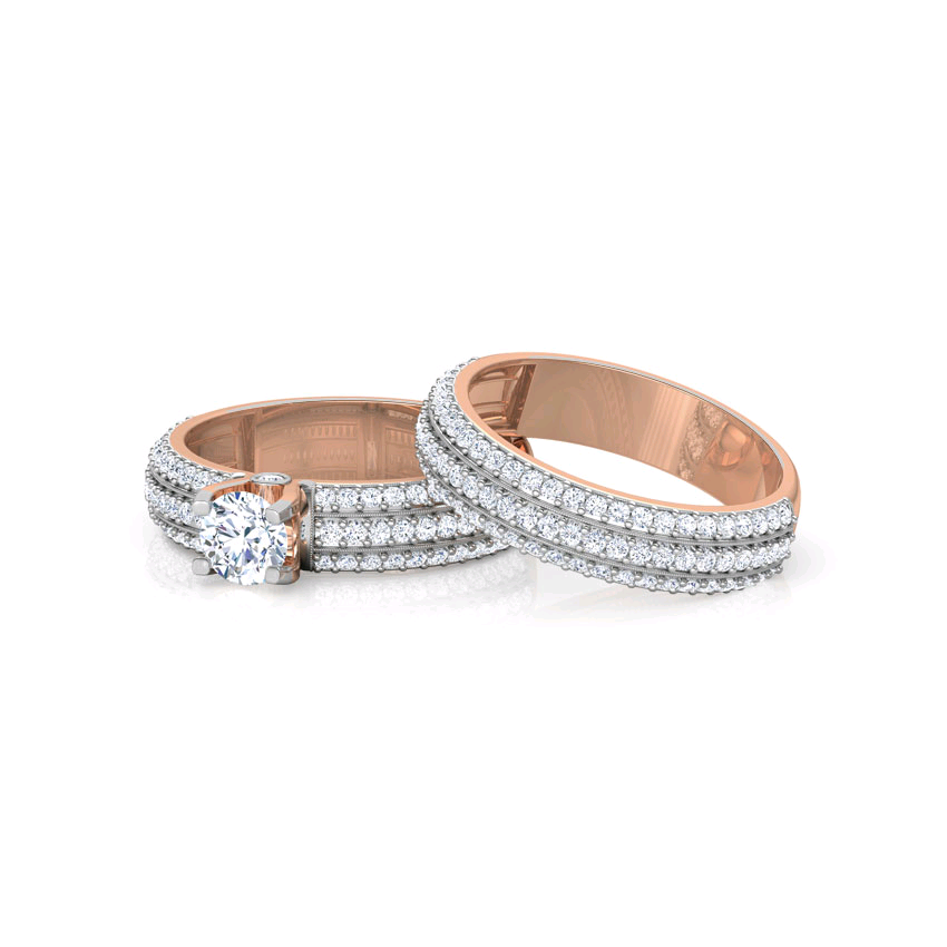 Thumbnail: Glamour Solitaire Bridal Engagement Ring Set_8