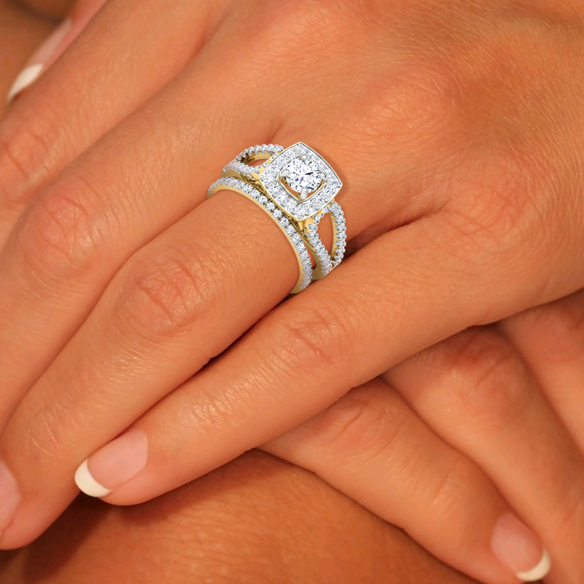 Blazing Solitaire Diamond Bridal Engagement Ring Set_2