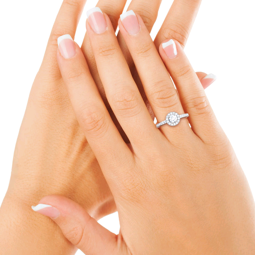 Round Halo Solitaire Diamond Engagement Rings_2