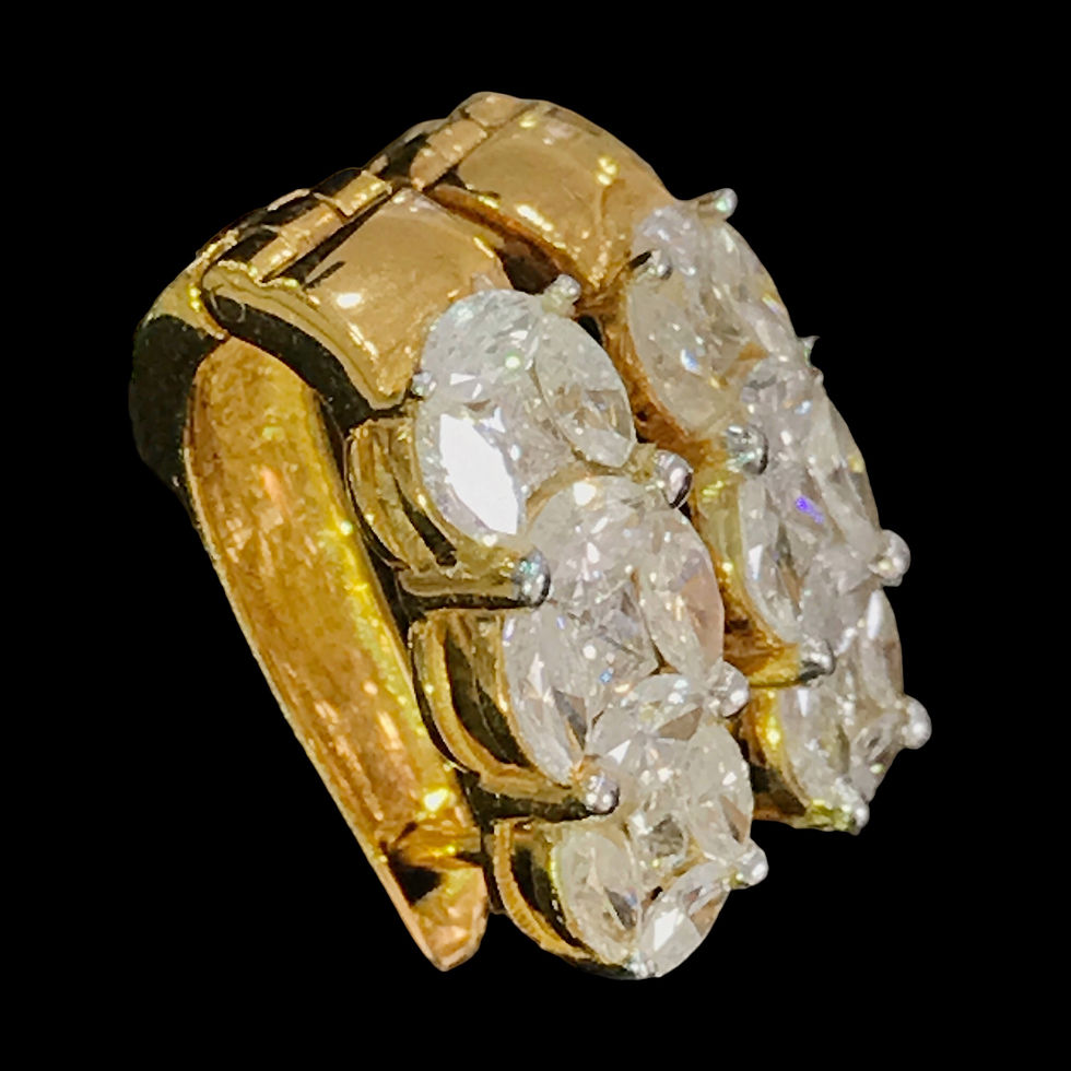 Glamorous Grandiose Precious setting triple round natural diamond stud earrings_2