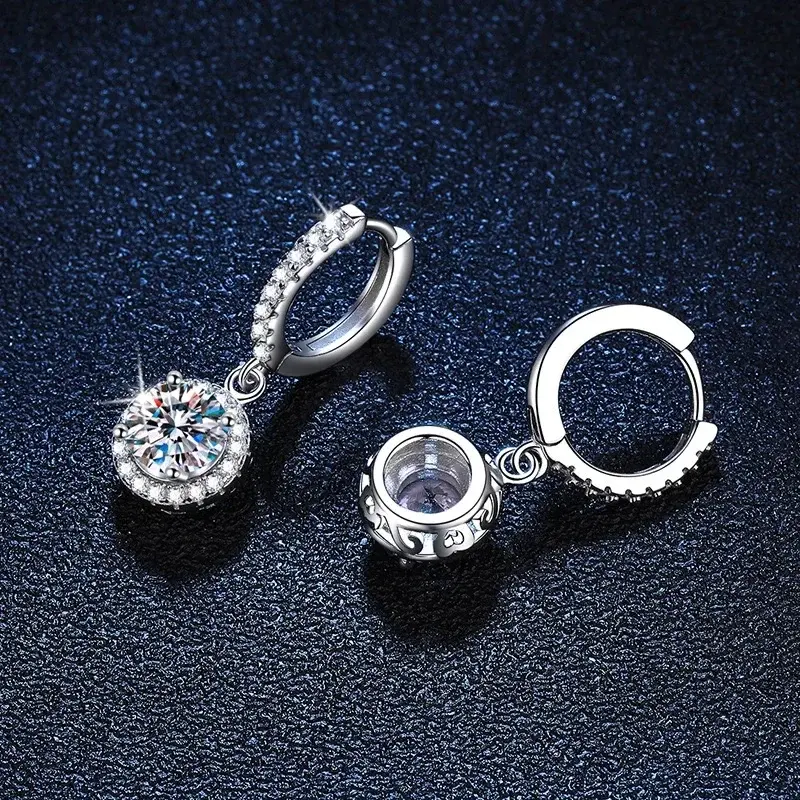 Thumbnail: Sterling Silver Halo Drop Earrings — Real Silver, Real Shine