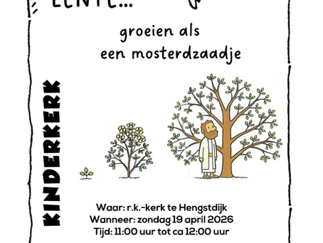 Uitnodiging Kinderkerk op zondag 19 april.