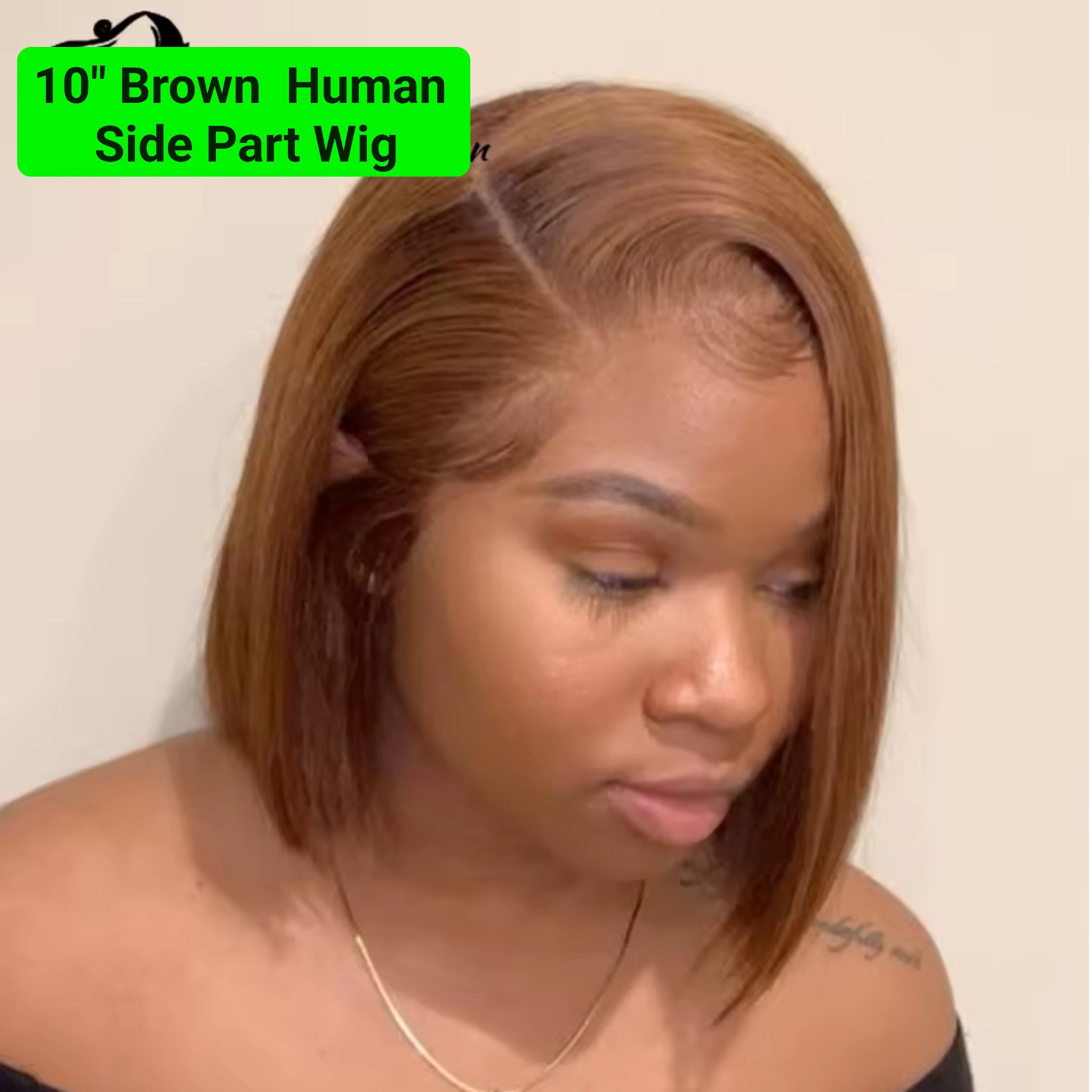 "RTW" 10" Light Brown Straight Side-Part Human 13x4 Wig 🇹🇹