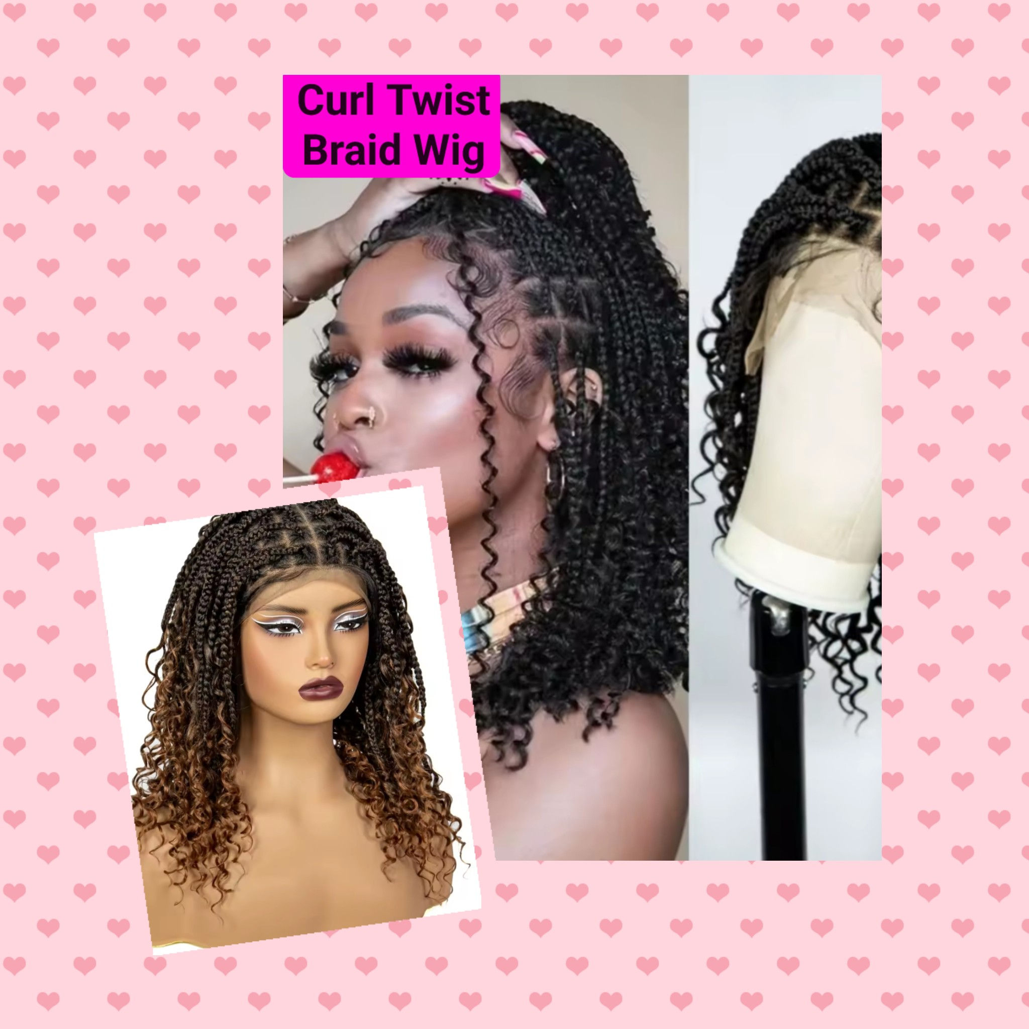 14" Glueless Brown Curly Ends Lace Front 13x4 Hair Wig