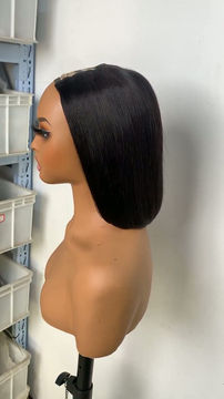 Thumbnail: 10" Straight U-Part Human Hair Wig