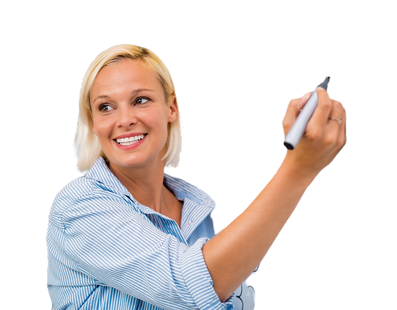 Teacher with a dry erase marker