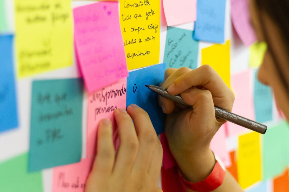writing ideas on sticky notes