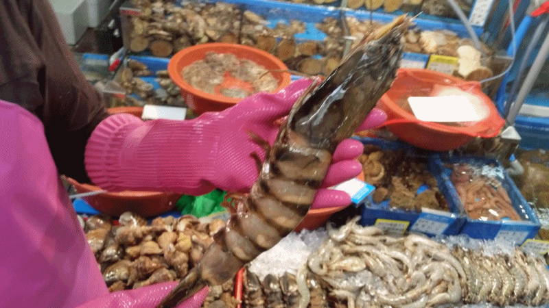 우리상회 타이거새우 손