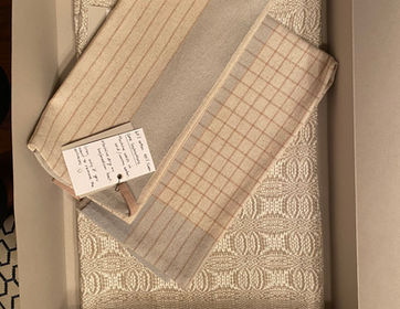 Hand loomed fabric by artist, Janet Trent of Warp & Wedge.
