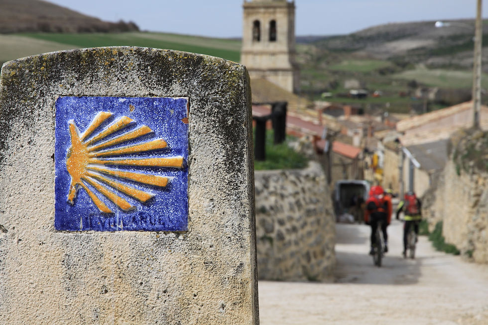 Scallop shell marker for how to train for walking the camino