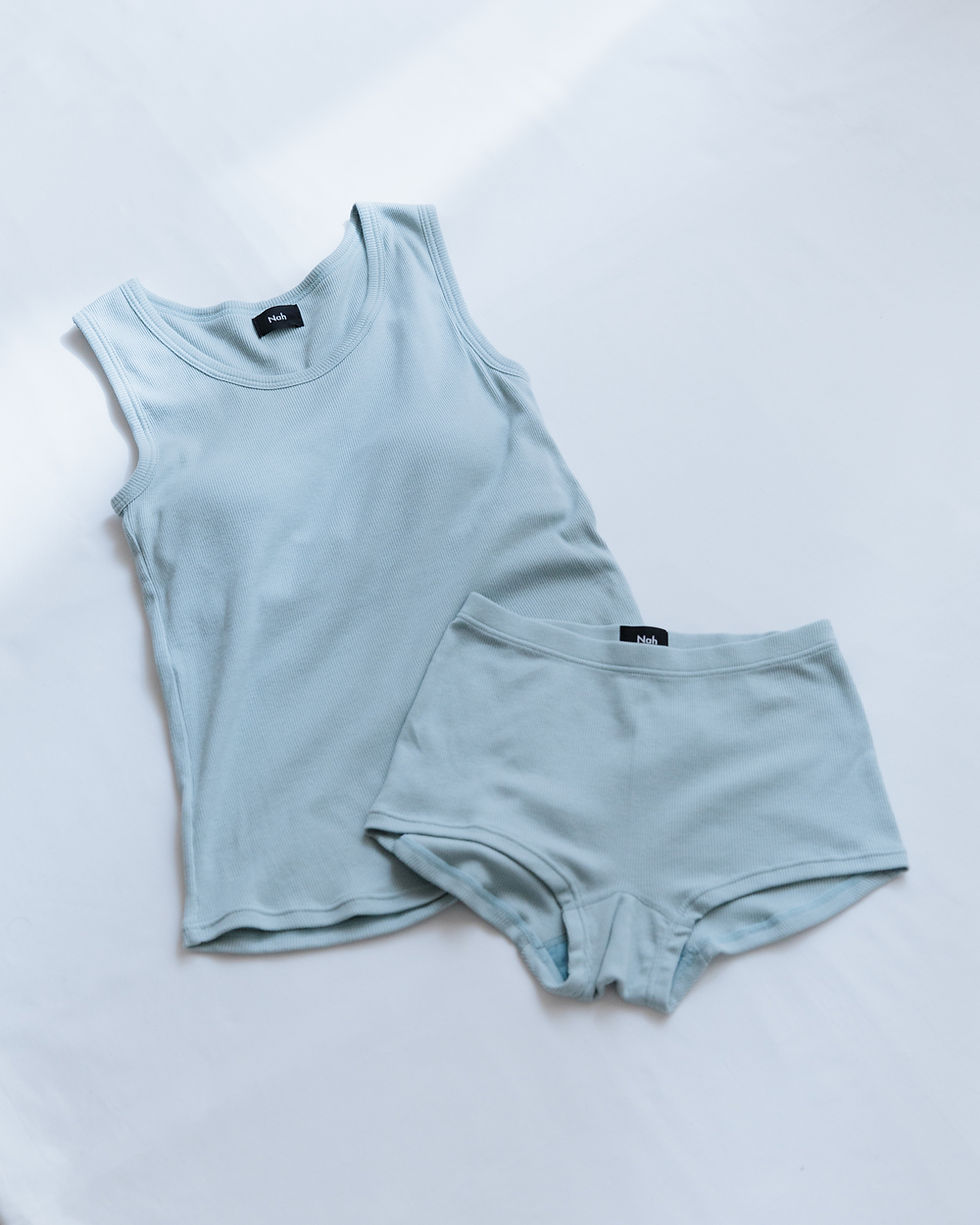 Thumbnail: 【skin】Cup in Rib Tank Top Light Blue