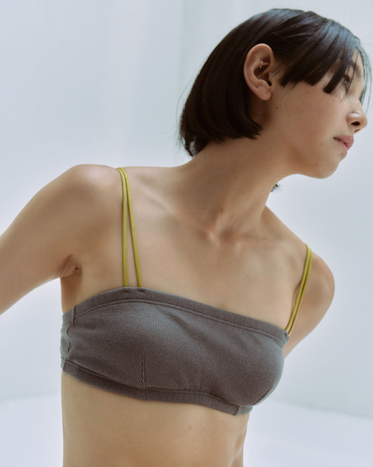 サムネイル： 【skin】Rib Bra Charcoal