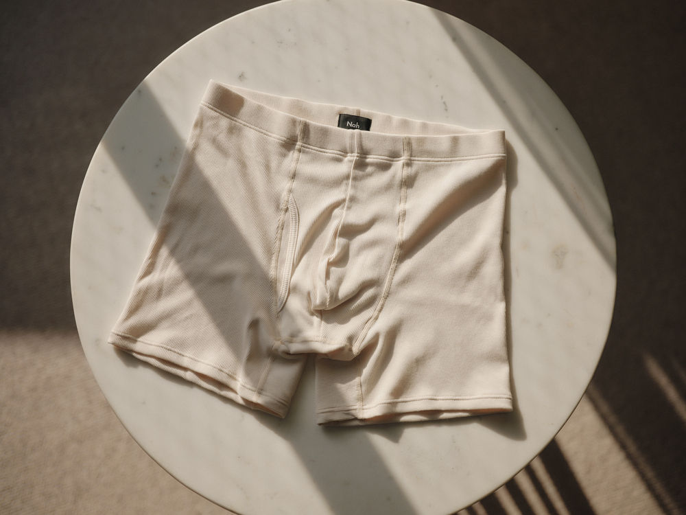 【skin】Men's Rib Boxer Pants Cream