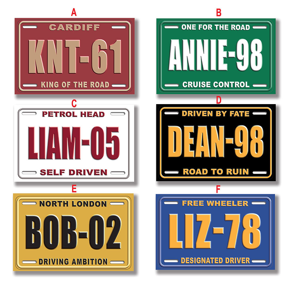 Thumbnail: American Style Personalised Number Plate Keyring